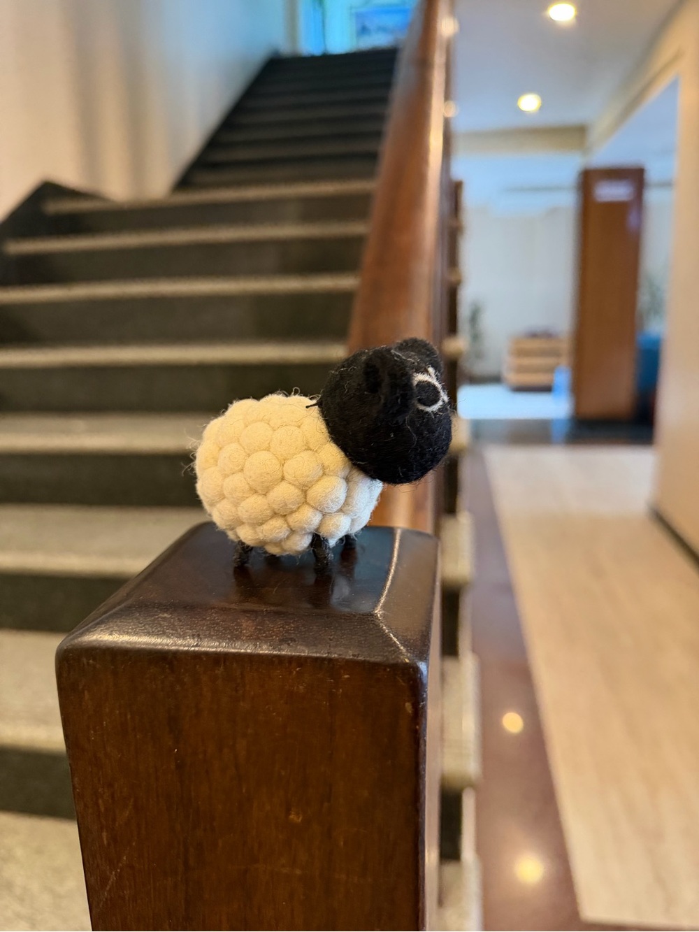 Handmade Wool Felt Mini Sheep - Cream Body Black Head